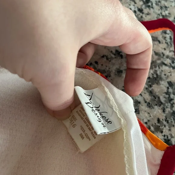 Deweese designs vintage size 15/16 orange swim/dress - Picture 7 of 9